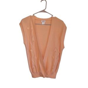 Tan Jay Peach low V-Neck sweater blouse